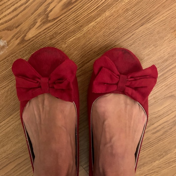 GAP red ballet flats with bow size 10 - Picture 3 of 5